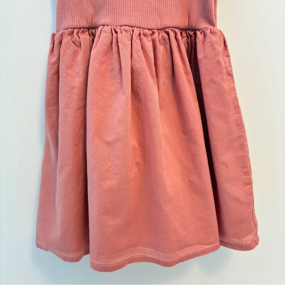 Janie and Jack Toddler Girl's Ribbed Ruffle Sleeve Dress Desert Pink Size 3T